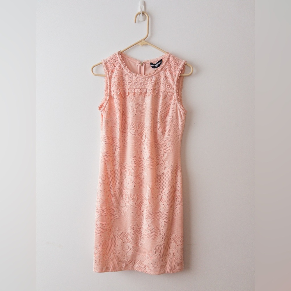 Karl Lagerfeld Pink Lace Dress Size 6, NWT